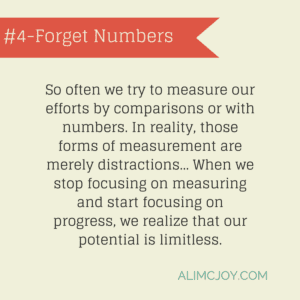 So often we try to measure our efforts by comprisons or with numbers...